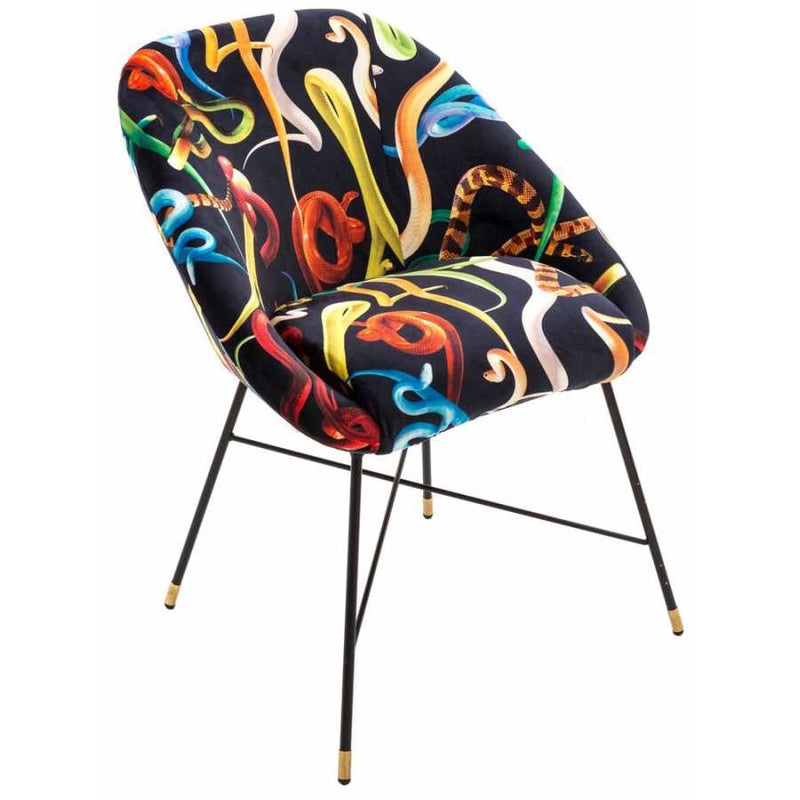Black Padded Snake Chair