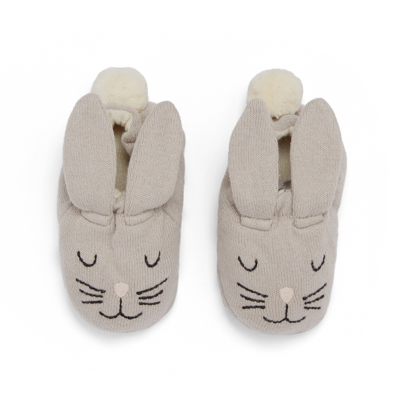 Bunny Cotton Knit Baby Booties