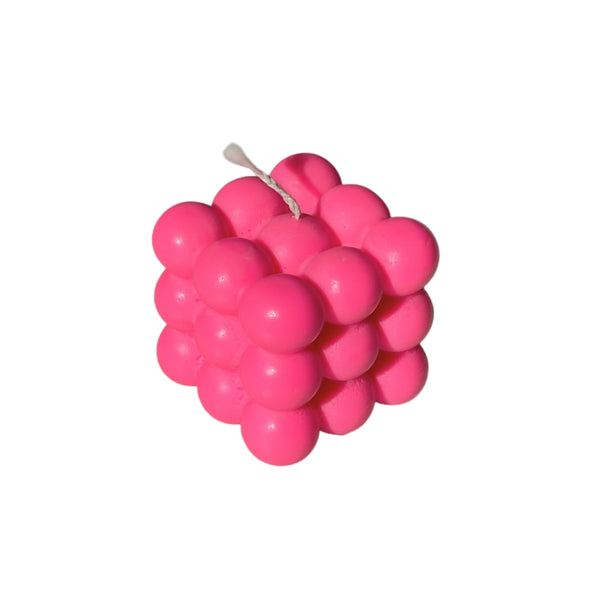 Hot Pink Bubble Candle
