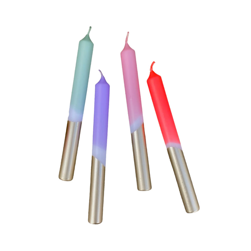 Neon & Golden Dipped Candle Set