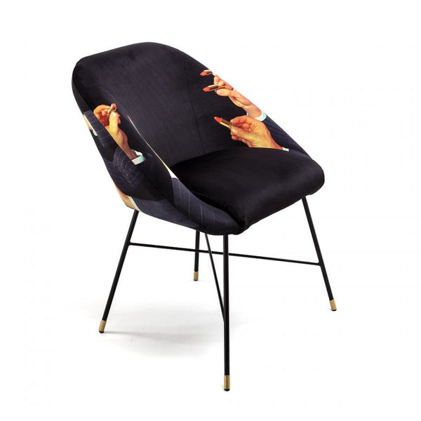 Black Padded Lipstick Chair