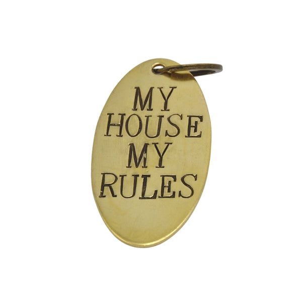 My Rules My House Large Keychain