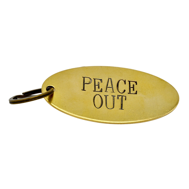 Peace Out Large Keychain