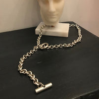 Thick Silver Chain Necklace with Toggle