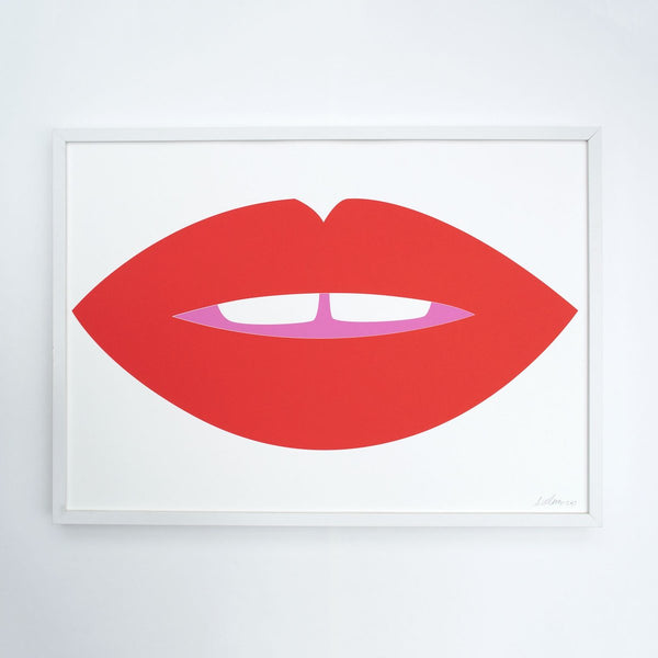 Big Red Lips Signed Art Print
