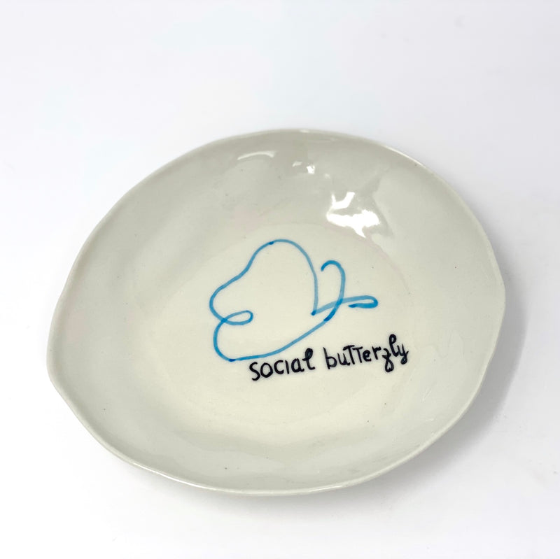 Social Butterfly Cake Plate